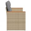 vidaXL Tuinbank 2-zits met kussens poly rattan beige