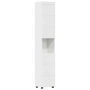 vidaXL Badkamerkastenset TULUM Hoogglans wit 37 x 31,5 x 203 cm