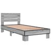 vidaXL Bedframe bewerkt hout en metaal grijs sonoma eiken 90x200 cm