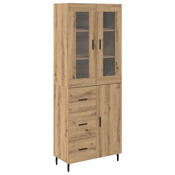 vidaXL Hoge kast met lade 2 pcs Artisan Eiken Bewerkt hout