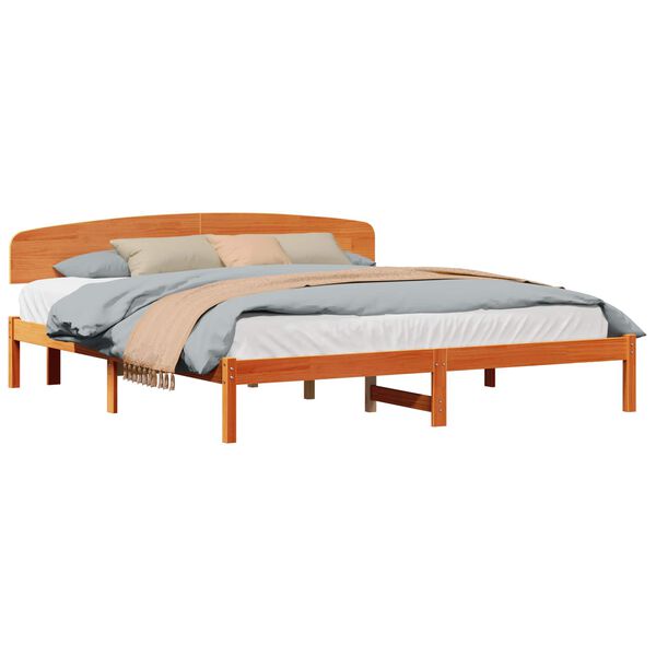 vidaXL Bedframe Wasbruin 200 x 200 cm Massief grenenhout