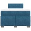 vidaXL Boxspring met matras fluweel donkerblauw 120x200 cm
