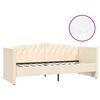 vidaXL Slaapbank met matras en USB fluweel cr&egrave;mekleurig 90x200 cm