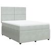 vidaXL Boxspring met matras fluweel lichtgrijs 140x200 cm