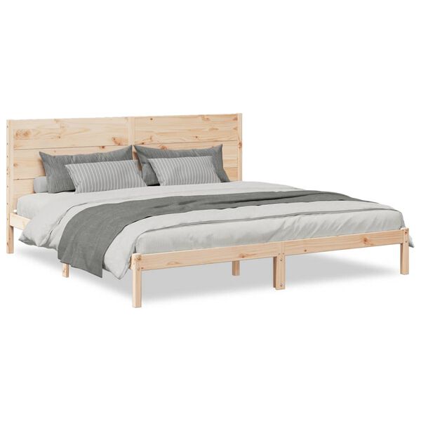 vidaXL Bedframe extra lang zonder matras massief hout 180x220 cm