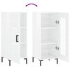 vidaXL Dressoir 34,5x34x90 cm bewerkt hout hoogglans wit