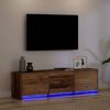 vidaXL TV kast met LED's Oud Hout 140 x 34 x 40 cm Bewerkt hout