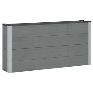 vidaXL Verhoogde plantenbak Grijs 150 x 30 x 72 cm WPC en Aluminium