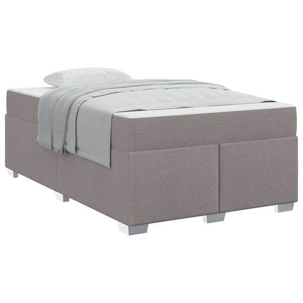 vidaXL Bedframe met matras Taupe 120 x 200 cm Stof