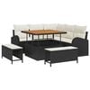 vidaXL Tuin Sofa Set met kussen met opslag 8 pcs Zwart en Cr&egrave;me
