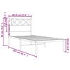 vidaXL Bedframe met hoofdbord metaal zwart 100x200 cm