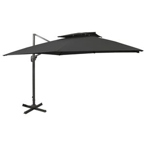 vidaXL Zweefparasol met dubbel dak 300x300 cm zwart