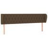 vidaXL Hoofdbord met randen 183x23x78/88 cm stof donkerbruin