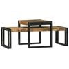 vidaXL Salontafel 2 pcs Bruin 48 x 40 x 40 cm Massief Mango Hout