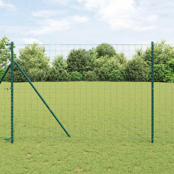 vidaXL Hek met Paal Groen 1,6 x 10 m Staal en PVC