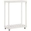 vidaXL Houtblokhouder met wielen 76,5x40x108 cm massief grenenhout wit