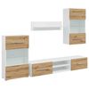 vidaXL 5-delige Tv-meubels met LED bewerkt hout artisanaal eikenkleur