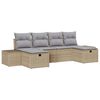 vidaXL Tuin Sofa Set met kussen 6 pcs Beige poly rattan