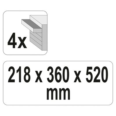 YATO Gereedschapskist met 4 lades 52x21,8x36 cm