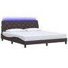 vidaXL Bedframe met LED zonder matras 180x200 cm stof donkerbruin