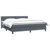 vidaXL Boxspring met matras fluweel donkergrijs 180x220 cm
