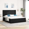 vidaXL Ottoman bed met matrassen en LED's 160x200cm fluweel zwart