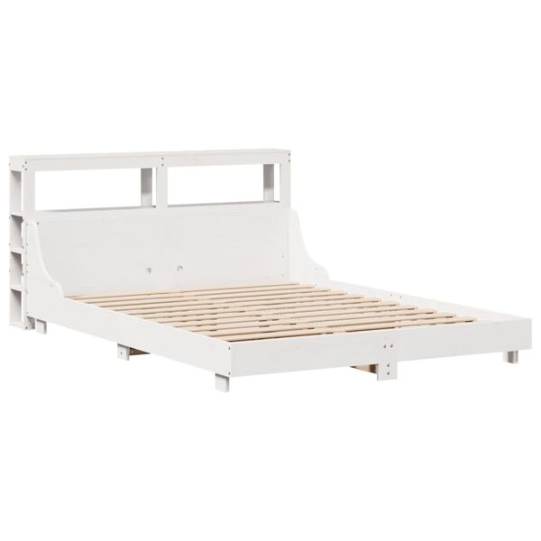 vidaXL Bedframe zonder matras massief grenenhout wit 150x200 cm
