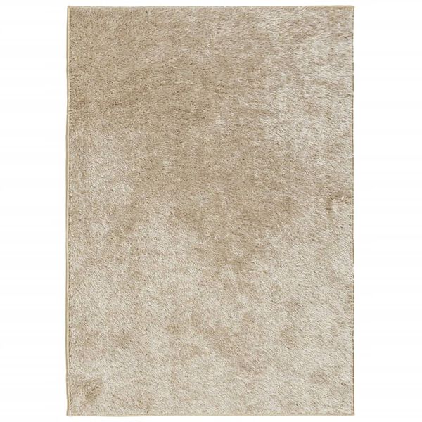 vidaXL Vloerkleed ISTAN hoogpolig glanzend 160x230 cm beige