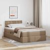 vidaXL Opbergbed met LED met matras Cappuccino 120 x 200 cm Nep Leer