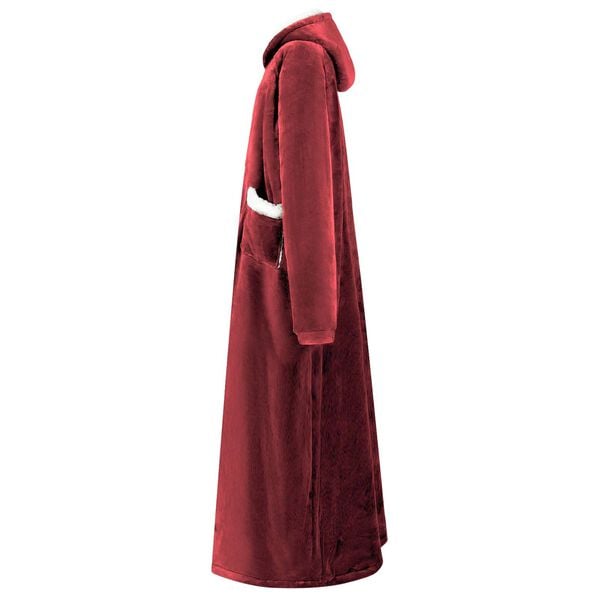 vidaXL Deken hoodie Bordeaux Rood xl Fleece en Flanel