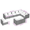 vidaXL 10-delige Loungeset met kussens poly rattan grijs