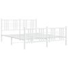 vidaXL Bedframe met hoofd- en voeteneinde metaal wit 150x200 cm
