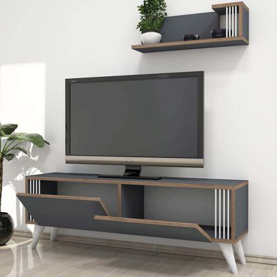 Homemania Tv-meubel Nicol 120x31x42 cm antraciet