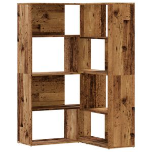 vidaXL Boekenkast 4-laags hoek 85x85x140 cm bewerkt hout oud houtkleur