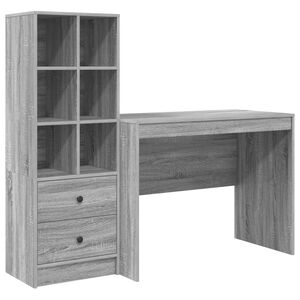 vidaXL Bureau met lade 2 pcs Grijs Sonoma