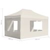 vidaXL Partytent inklapbaar met wanden 4,5x3 m aluminium crème