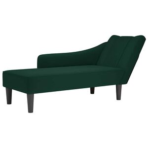 vidaXL Chaise longue met rechterarmleuning fluweel donkergroen