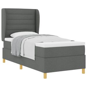 vidaXL Boxspringbed met Matras Donkergrijs 90x190 cm Donkergrijs Stof