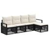 vidaXL Tuinbankenset 4 pcs Zwart poly rattan