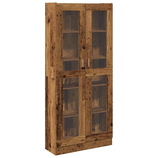 vidaXL Hoge kast 82,5x30,5x185 cm bewerkt hout oud houtkleurig