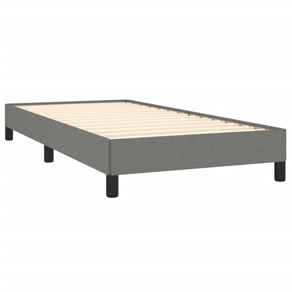 vidaXL Bedframe zonder matras 100x200 cm stof donkergrijs