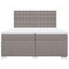vidaXL Boxspring met matras stof taupe 200x200 cm