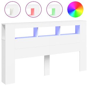 vidaXL Hoofdeinde met LED 180x18,5x103,5 cm bewerkt hout wit