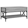 vidaXL Salontafel 100x50x50 cm bewerkt hout en metaal grijs sonoma