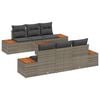 vidaXL Tuinbankenset 7 st Grijs Poly riet