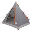 vidaXL 3-persoons Grijs en Oranje 185T Polyester met PU Coating