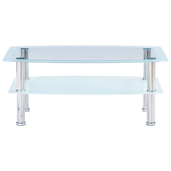 vidaXL Salontafel 100x60x42 cm gehard glas wit