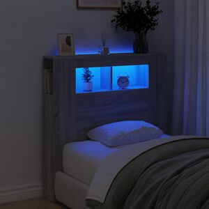 vidaXL Hoofdeinde met LED 100x18,5x103,5 cm bewerkt hout grijs sonoma