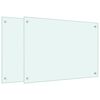 vidaXL Spatschermen keuken 2 st 70x50 cm gehard glas wit