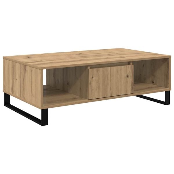 vidaXL Salontafel Artisan Eiken 104 x 60 x 35 cm Bewerkt hout